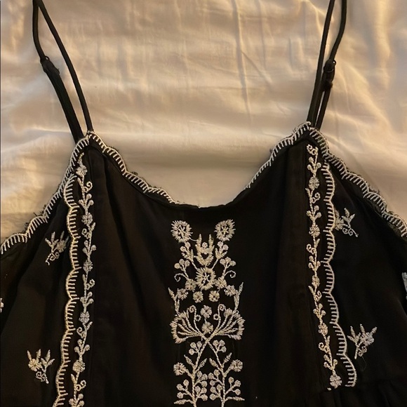 Black Floral Embroidered Mini Dress - Picture 3 of 5
